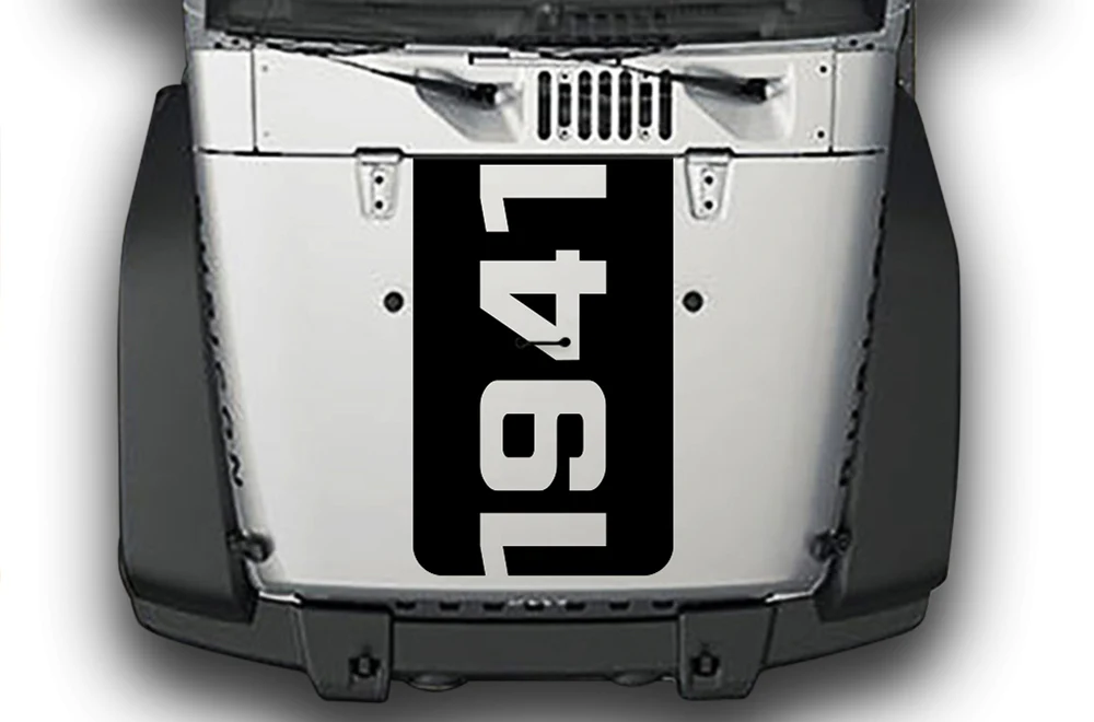 1941 Hood Graphics Kit Vinyl Decal Compatible with Jeep Wrangler
