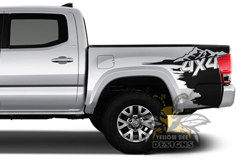 4x4 Bed Graphics Kit Vinyl Decal Compatible with Toyota Tacoma Double Cab - Image 2