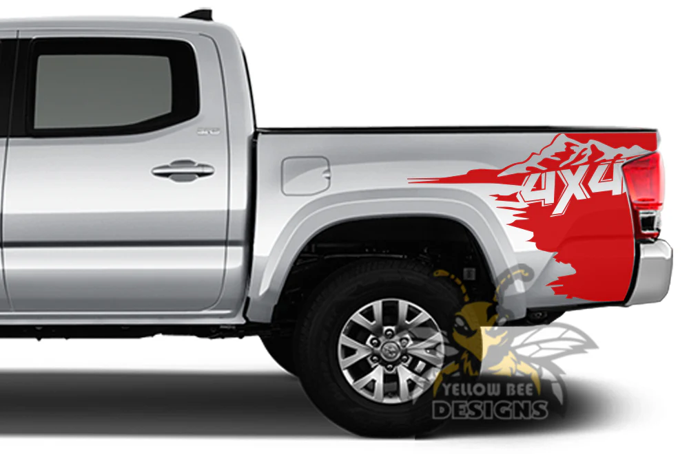 4x4 Bed Graphics Kit Vinyl Decal Compatible with Toyota Tacoma Double Cab - Image 4
