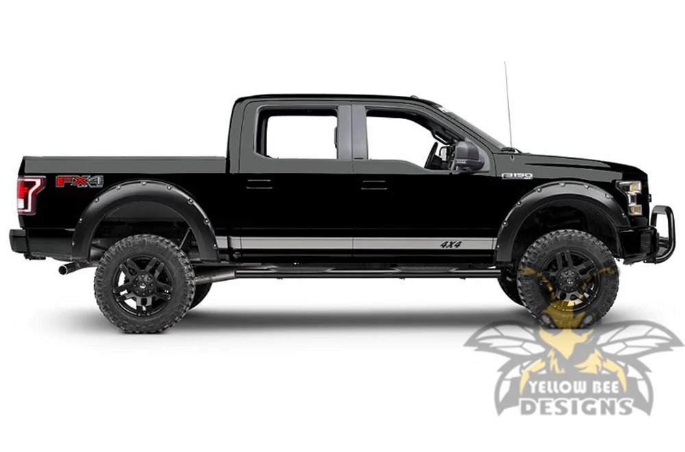4X4 Side Stripes Graphics Vinyl Decals Compatible with Ford F150 Super Crew Cab 5.5'' - Image 2
