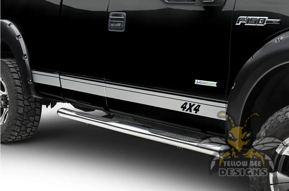 4X4 Side Stripes Graphics Vinyl Decals Compatible with Ford F150 Super Crew Cab 5.5'' - Image 3