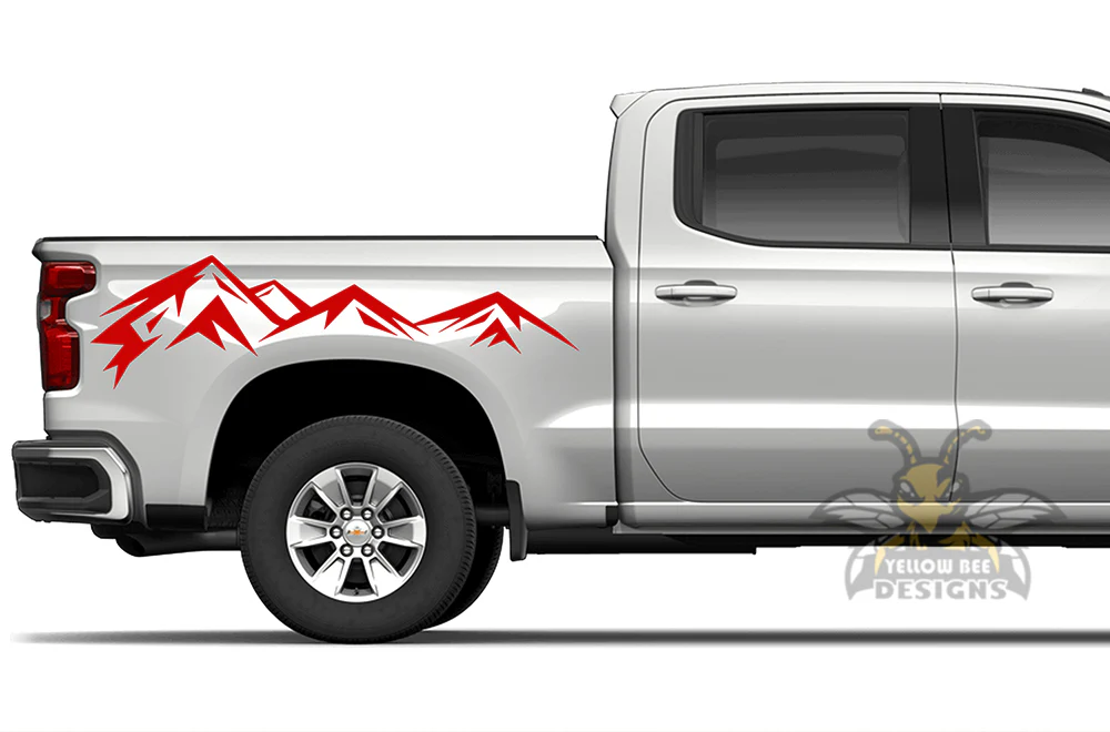 Adventure Mountain Bed Graphics Vinyl Decals Compatible with Chevrolet Silverado 1500 - Image 4