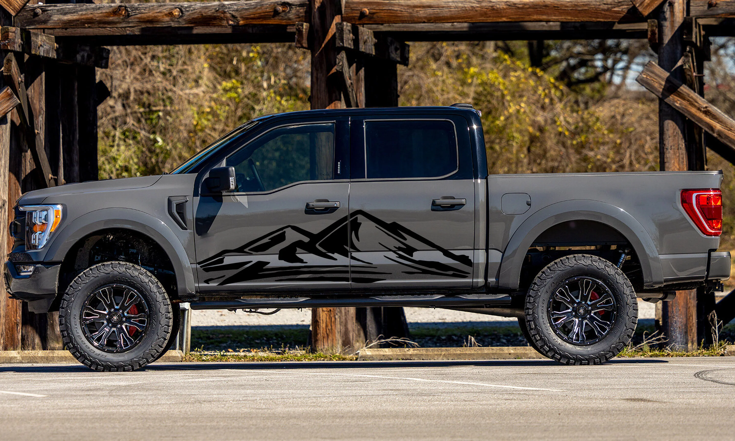 Adventure Mountain Side Door Vinyl Graphics Decals Compatible with Ford F150 - Image 2