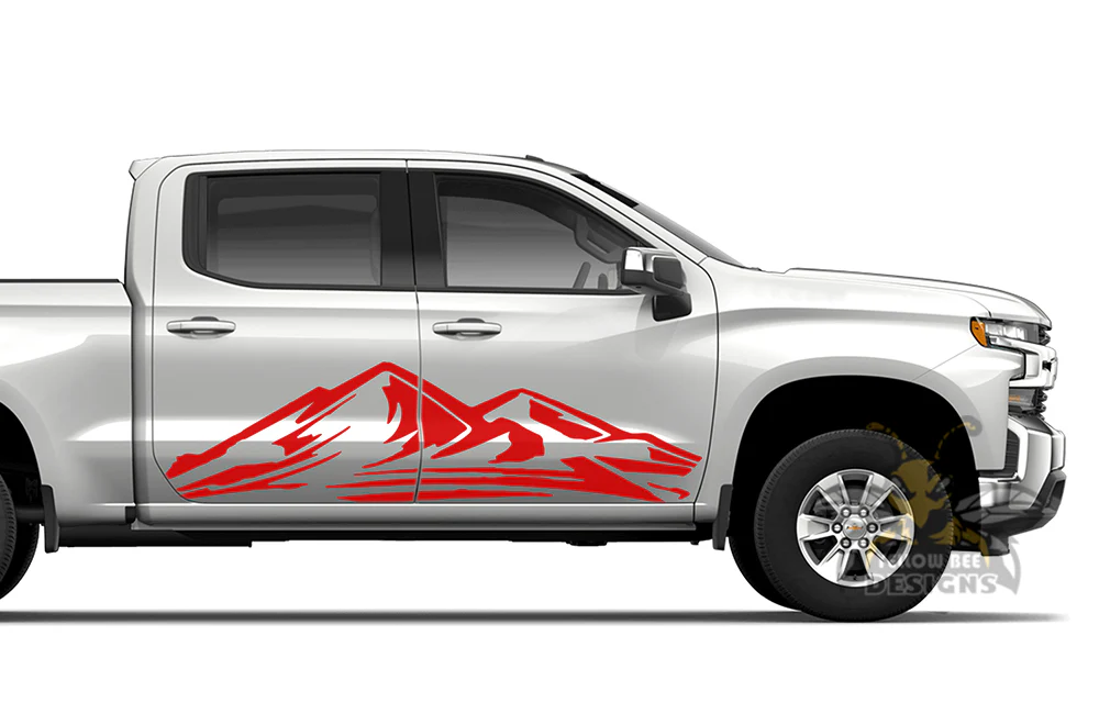 Adventure Mountain Side Graphics Vinyl Decals Compatible with Chevrolet Silverado 1500 - Image 4