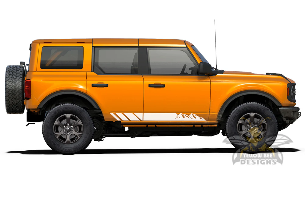 Adventure Mountain Side Stripes Graphics Vinyl Decals Compatible with Ford Bronco - Image 3