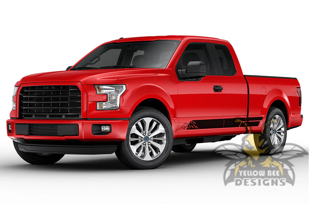 Adventure Mountain Side Stripes Graphics Vinyl Decals Compatible with Ford F150 Super Cab 6.5'' - Image 2