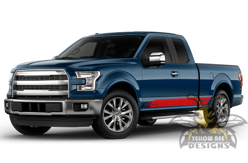 Adventure Mountain Side Stripes Graphics Vinyl Decals Compatible with Ford F150 Super Cab 6.5'' - Image 3