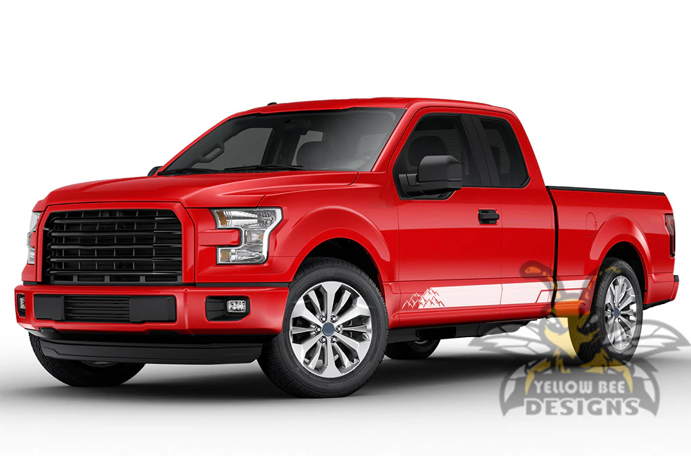 Adventure Mountain Side Stripes Graphics Vinyl Decals Compatible with Ford F150 Super Cab 6.5'' - Image 4