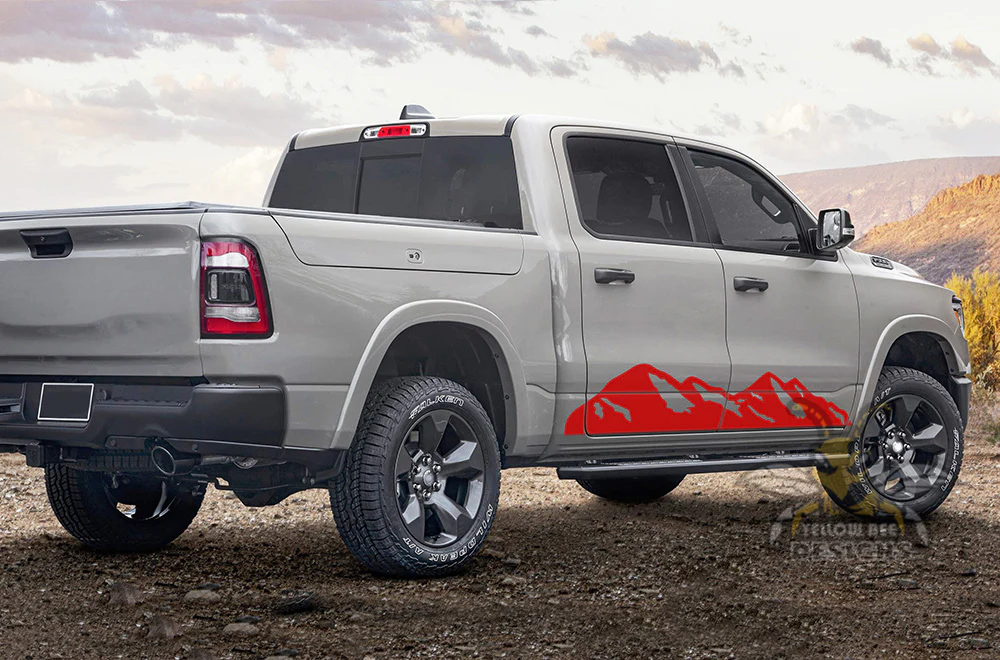 Adventure Mountains Graphics Vinyl Decals Compatible with Dodge Ram Crew Cab 1500 - Image 2