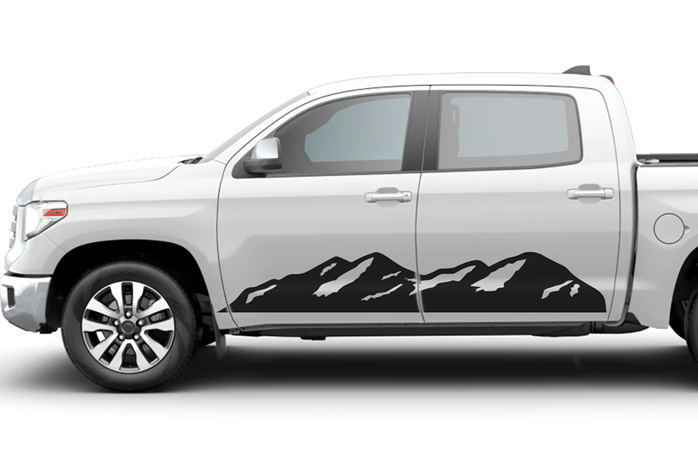 Adventure Mountains Side Graphics Vinyl Decal Compatible with Toyota Tundra