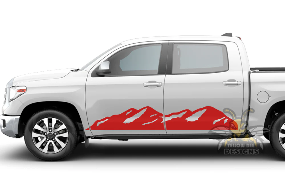 Adventure Mountains Side Graphics Vinyl Decal Compatible with Toyota Tundra - Image 2