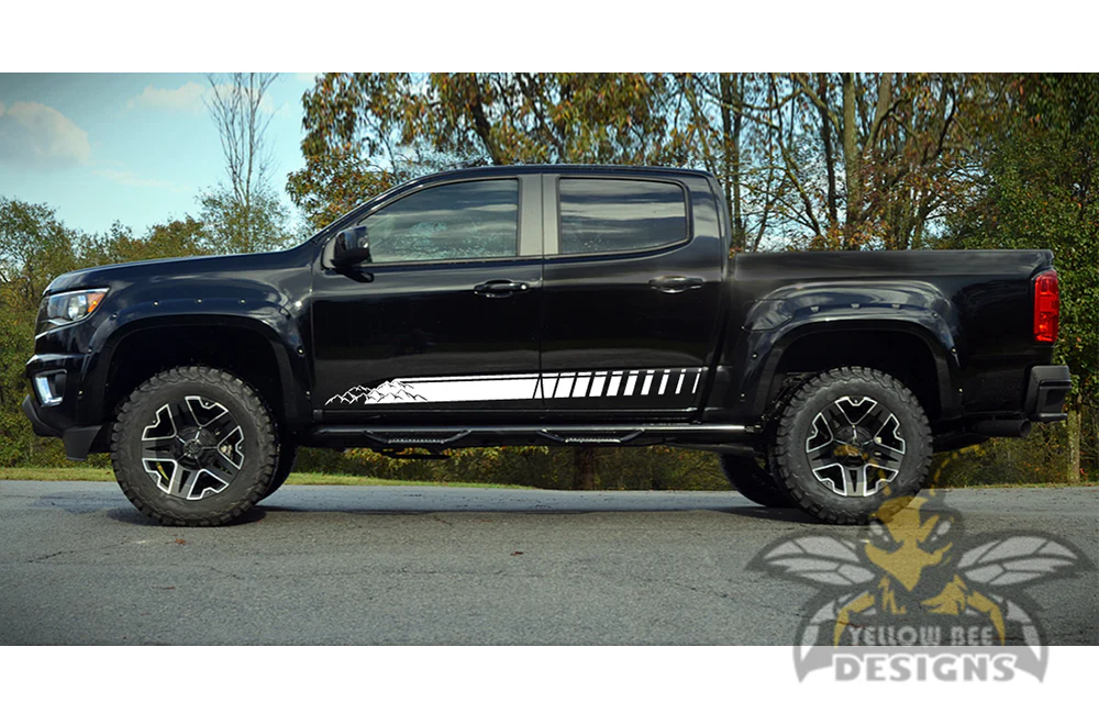 Adventure Mountains Side Stripes Graphics Vinyl Decals Compatible with Chevrolet Colorado Crew Cab - Image 5