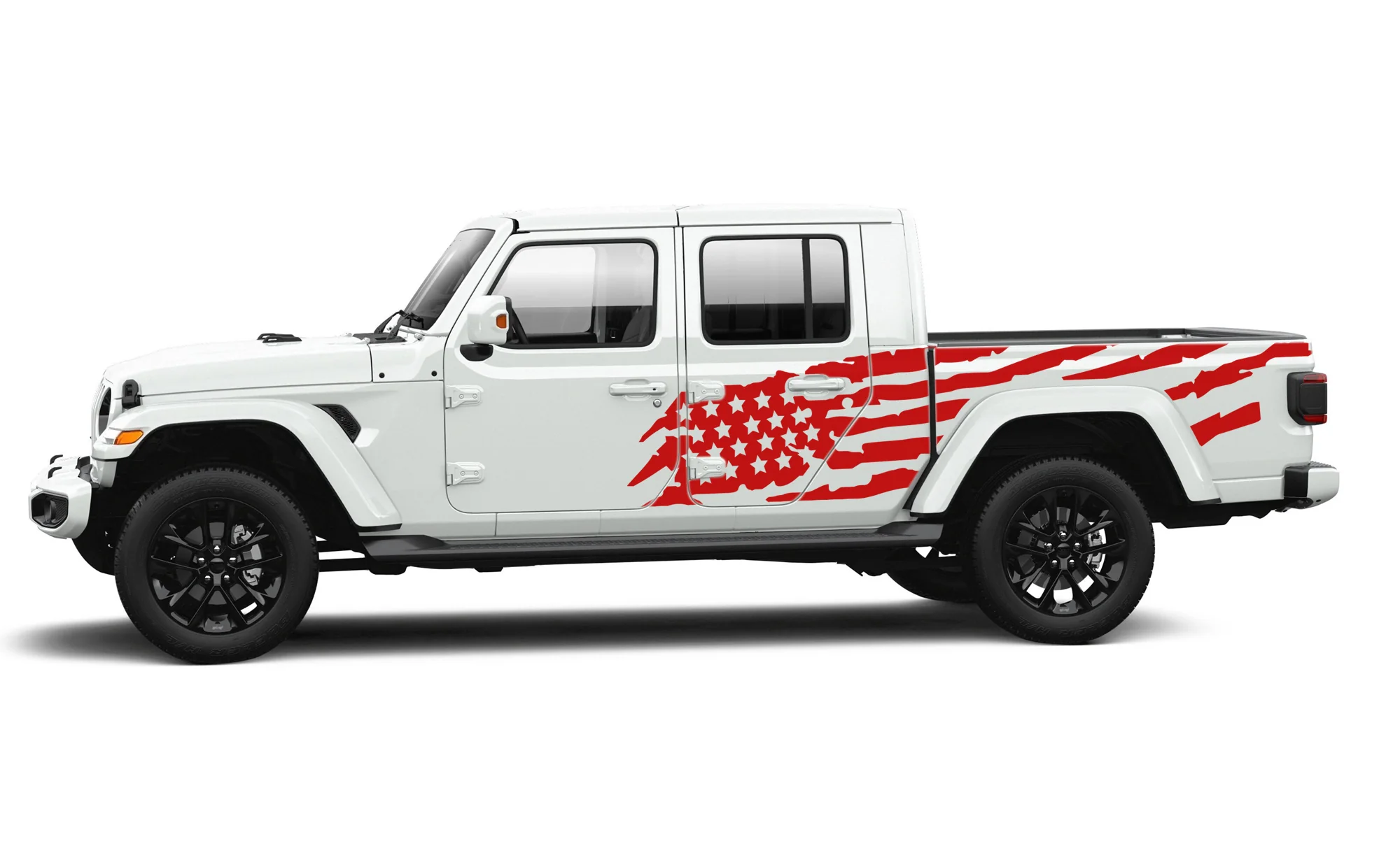 American Flag Jeep Gladiator 4 Door Mountains Decal Vinyl Graphic for JT Gladiator - Image 2