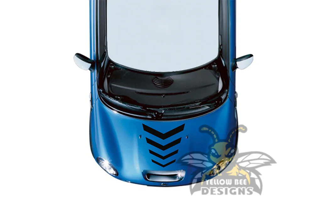 Arrow Hood Stripes Graphics Vinyl Decal Compatible with Mini Cooper - Image 2