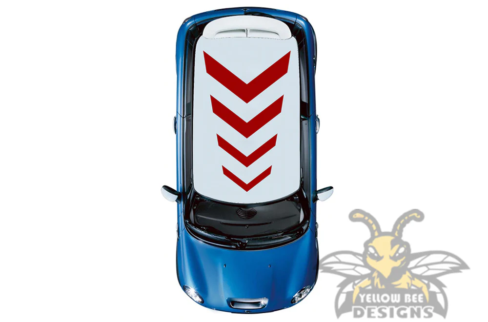 Arrows Roof Vinyl Graphics Stickers Decals Compatible with Mini Cooper - Image 3