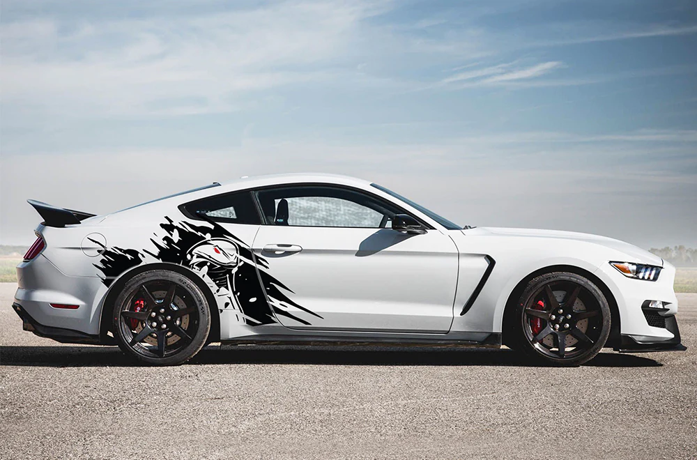 Back Cobra Side Decals Graphics Vinyl Stickers Compatible with Ford Mustang - Image 2