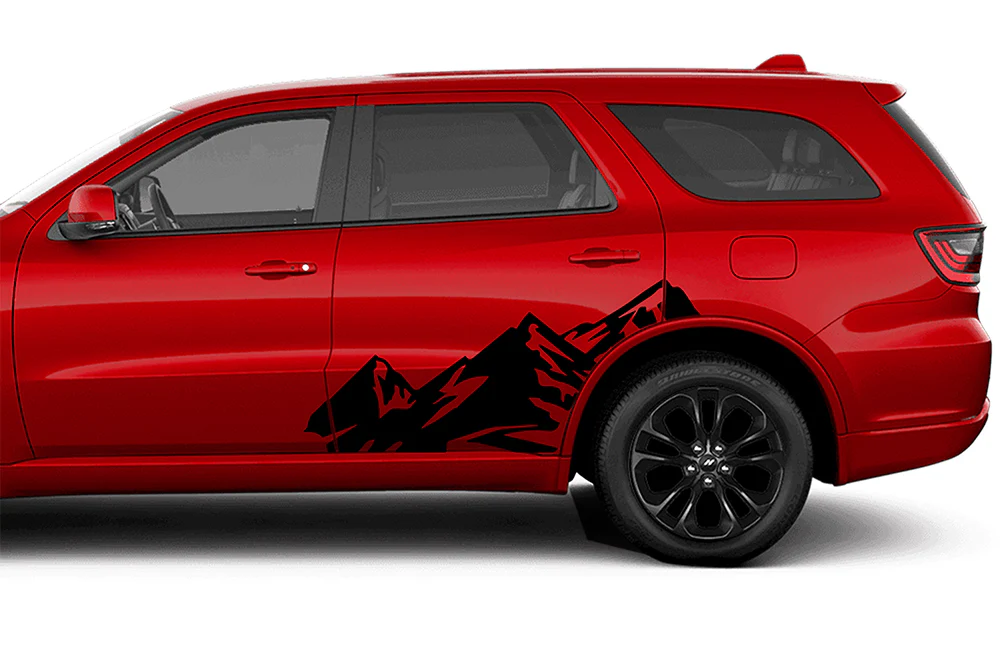 Back Door Mountains Side Vinyl Decals Compatible With Dodge Durango
