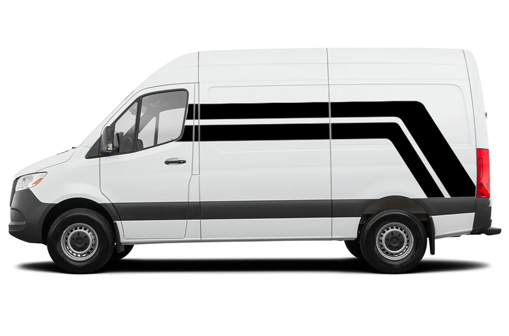 Back Double Stripes Graphics Vinyl Decals Compatible with Mercedes Sprinter
