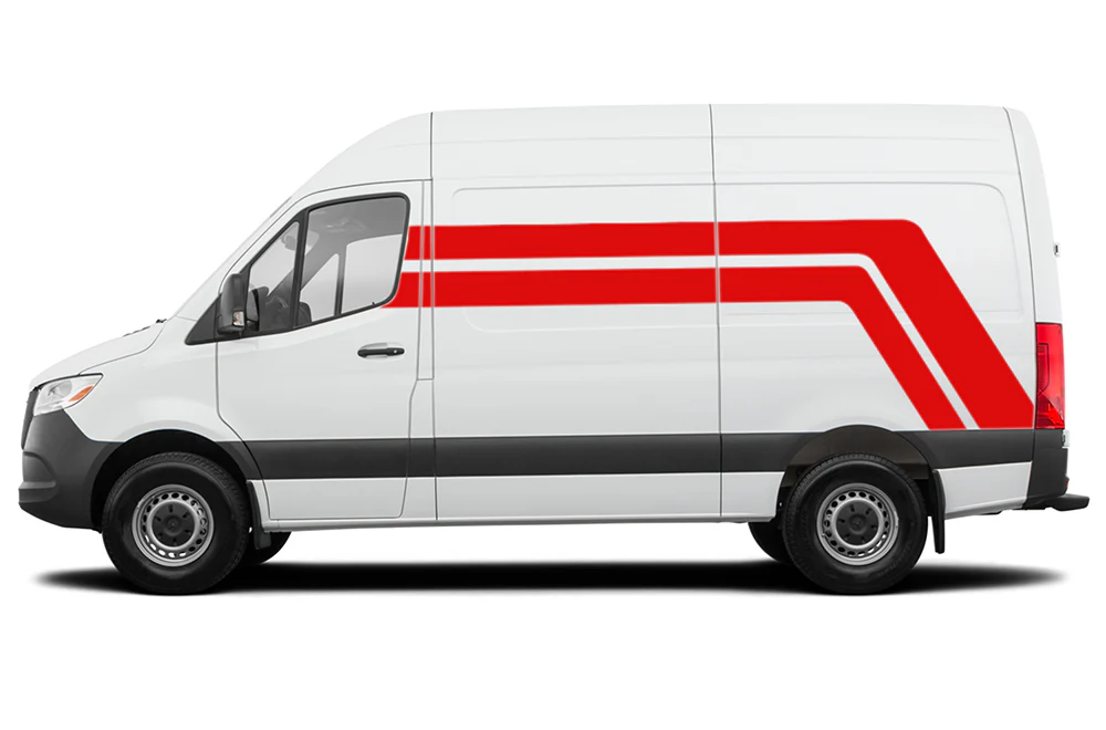Back Double Stripes Graphics Vinyl Decals Compatible with Mercedes Sprinter - Image 2
