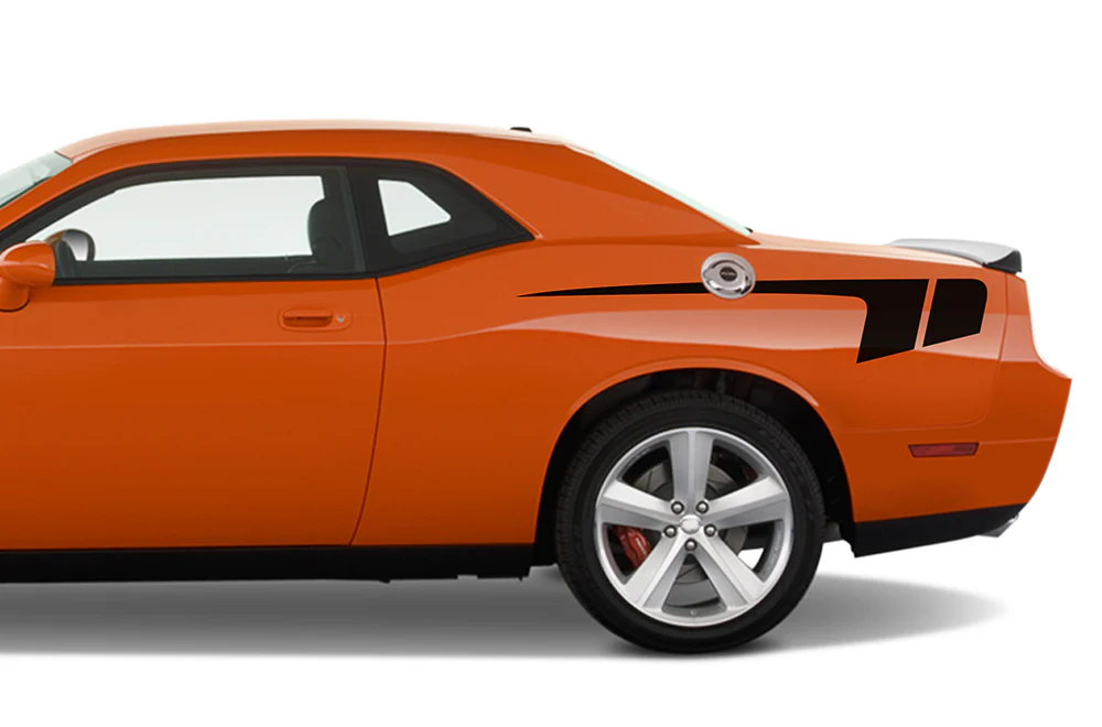 Back Hockey Side Stripes Graphics Vinyl Decal Compatible with Dodge Challenger