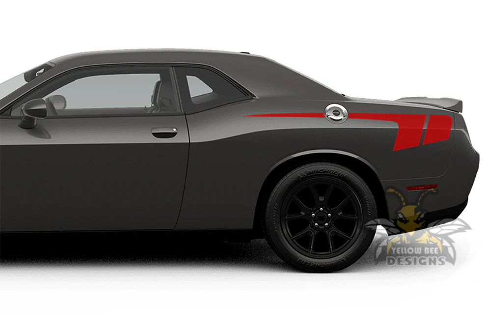 Back Hockey Side Stripes Graphics Vinyl Decal Compatible with Dodge Challenger - Image 2
