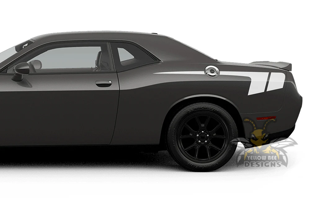 Back Hockey Side Stripes Graphics Vinyl Decal Compatible with Dodge Challenger - Image 3