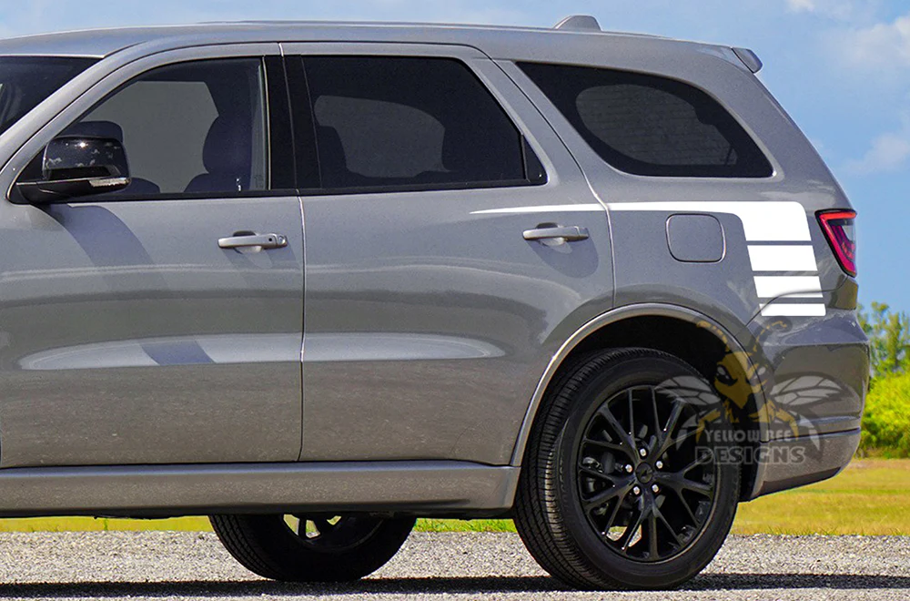 Back Hockey Side Stripes Vinyl Decals Compatible With Dodge Durango - Image 3