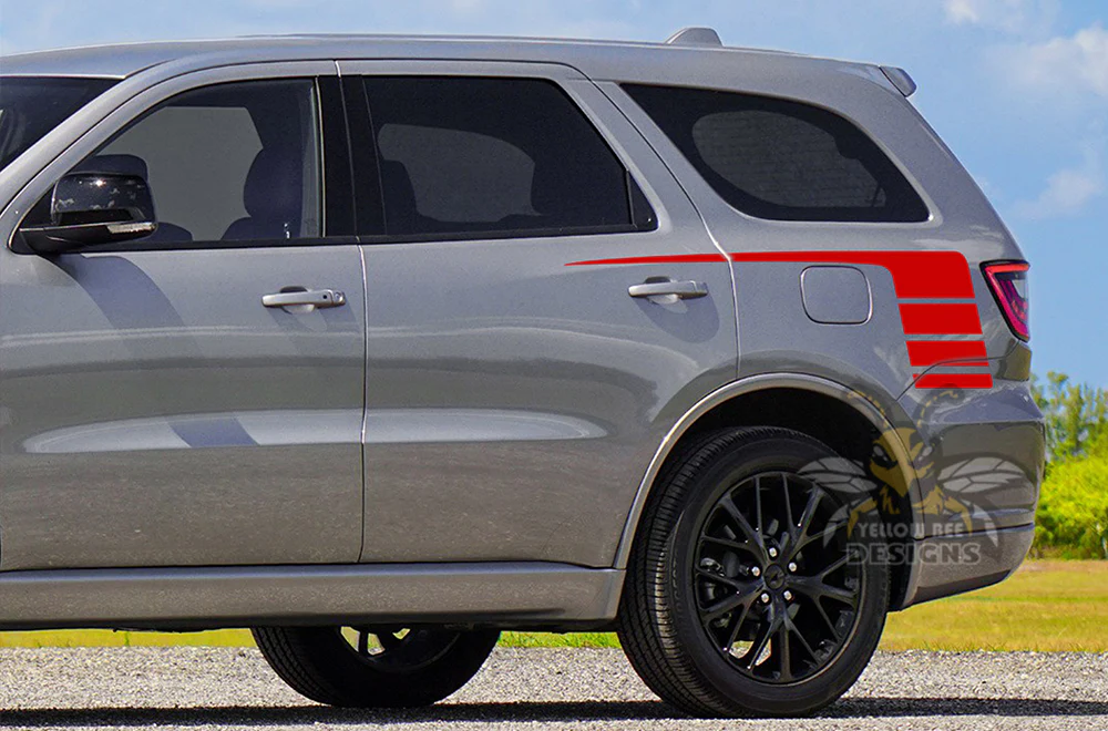 Back Hockey Side Stripes Vinyl Decals Compatible With Dodge Durango - Image 4