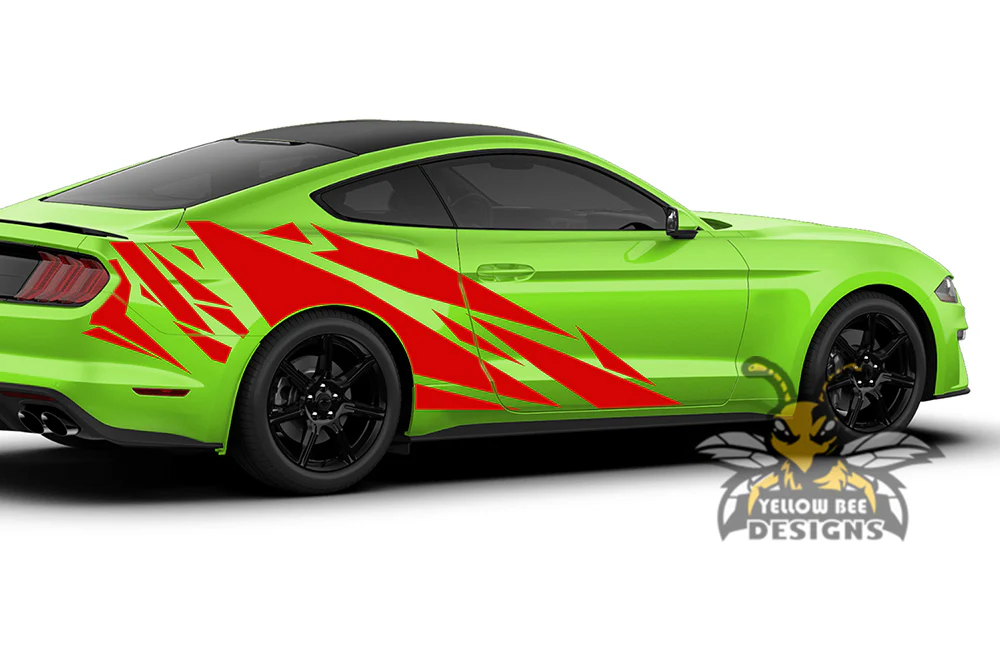 Back Pattern Side Decals Graphics Vinyl Stickers Compatible with Ford Mustang - Image 2