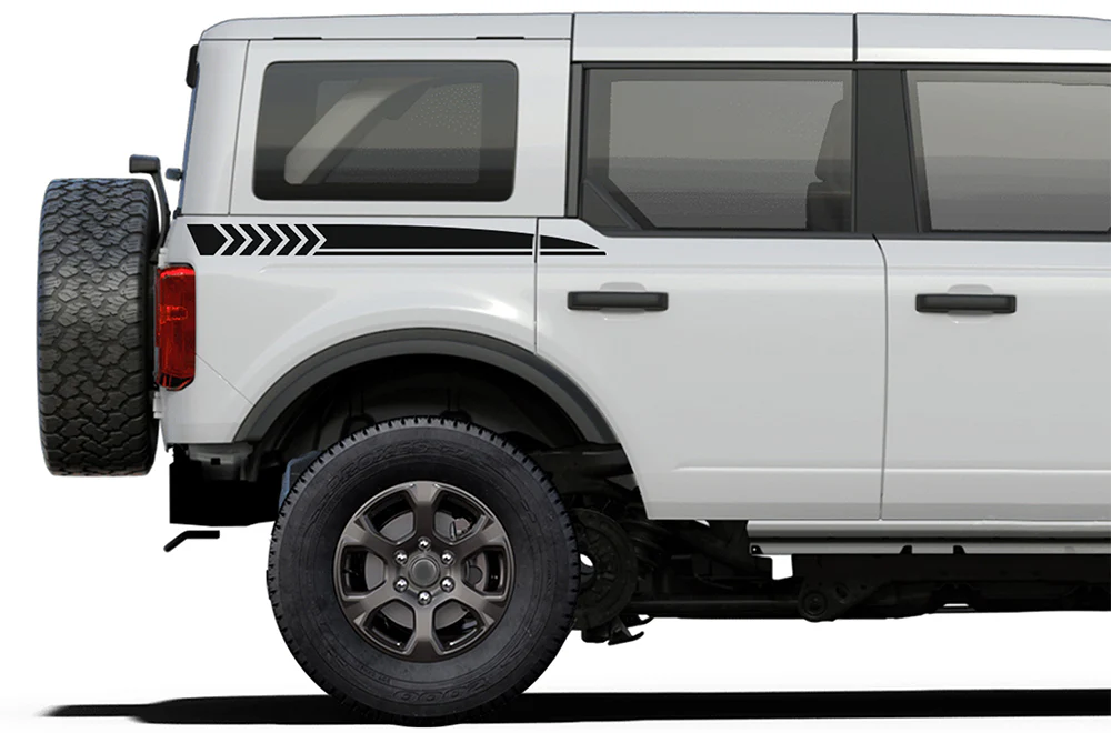 Back Side Hash Stripes Graphics Vinyl Decals Compatible with Ford Bronco