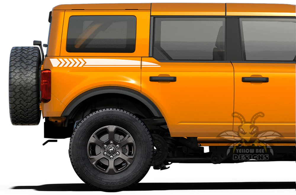 Back Side Hash Stripes Graphics Vinyl Decals Compatible with Ford Bronco - Image 3
