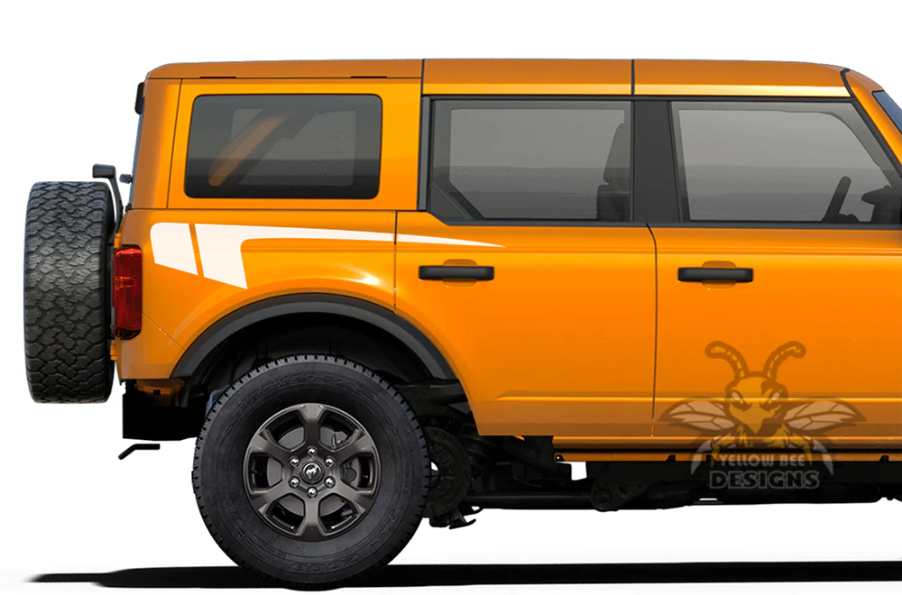Back Side Hockey Stripes Graphics Vinyl Decals Compatible with Ford Bronco - Image 3