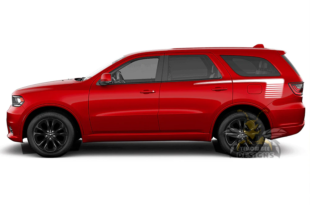 Back Side Hockey Stripes Vinyl Decals Compatible With Dodge Durango - Image 4