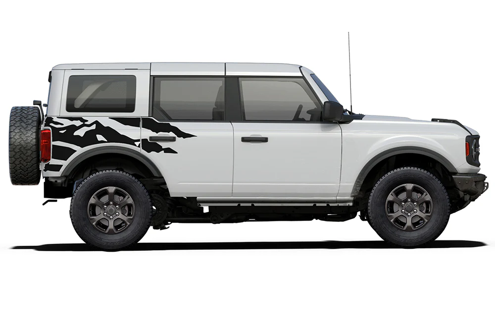 Back Side Mountain Graphics Vinyl Decals Compatible with Ford Bronco