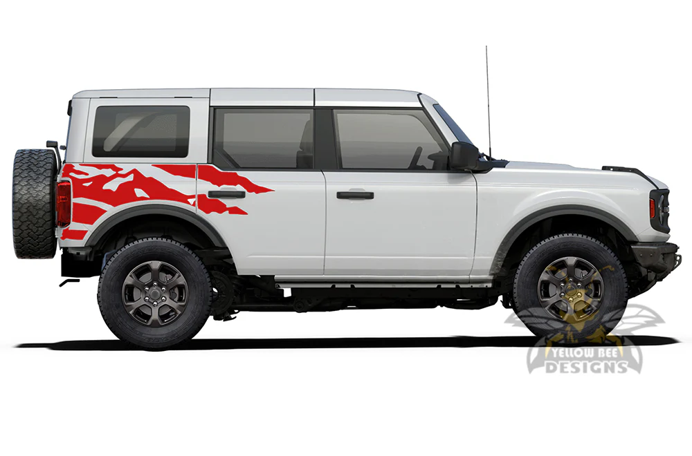 Back Side Mountain Graphics Vinyl Decals Compatible with Ford Bronco - Image 2