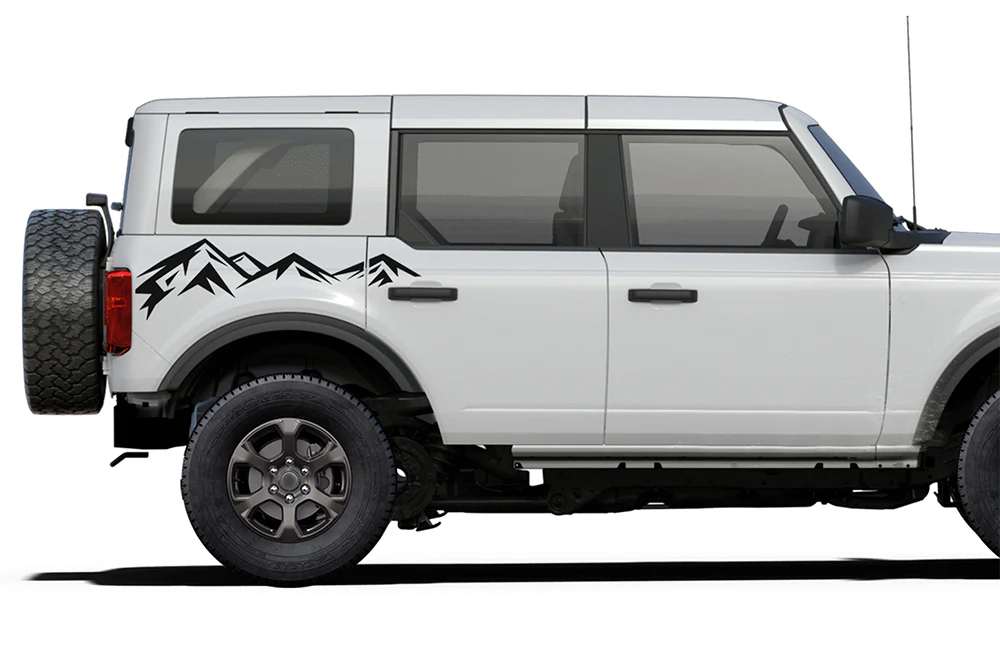 Back Side Mountains Graphics Vinyl Decals Compatible with Ford Bronco