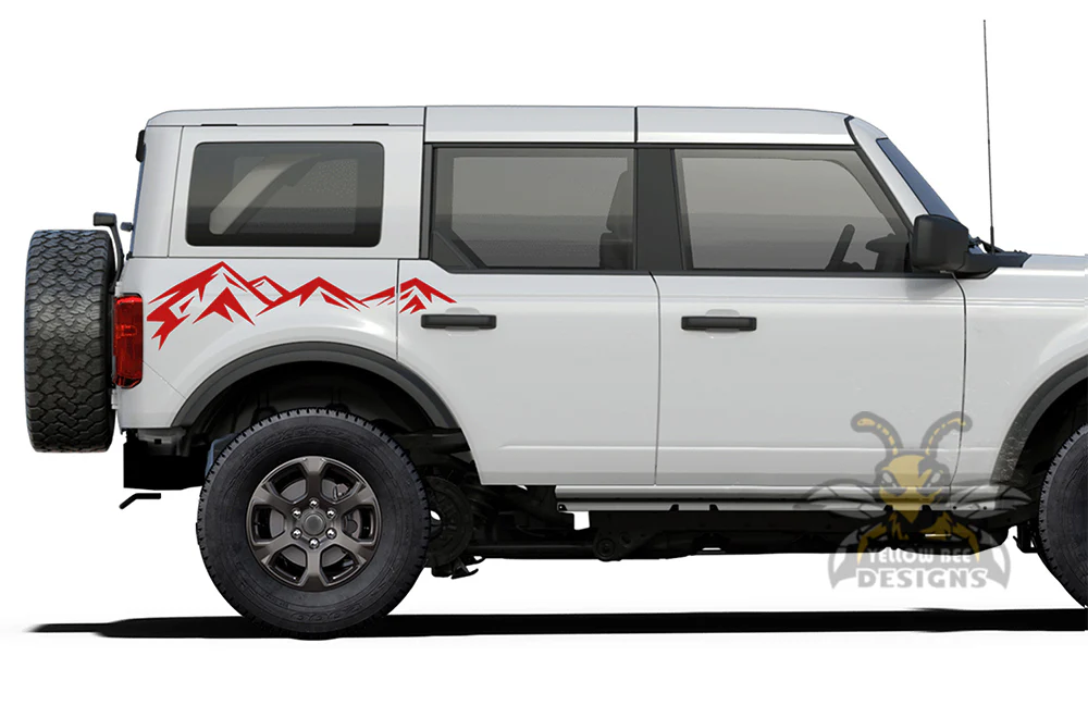 Back Side Mountains Graphics Vinyl Decals Compatible with Ford Bronco - Image 2