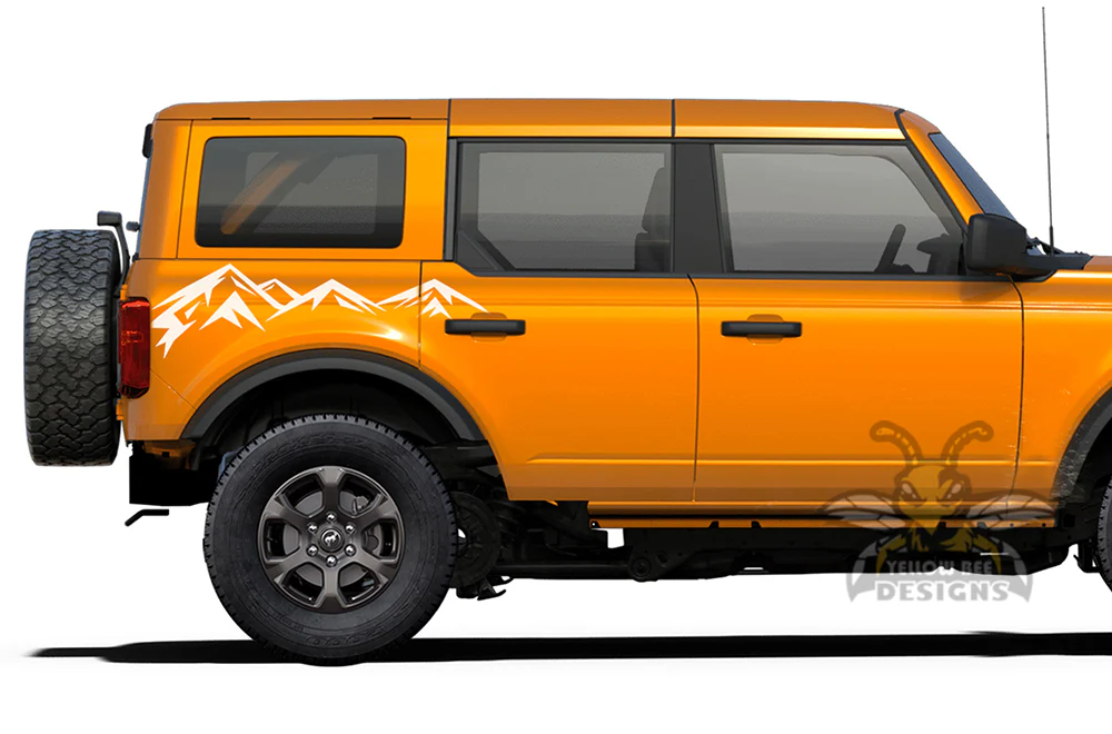 Back Side Mountains Graphics Vinyl Decals Compatible with Ford Bronco - Image 3