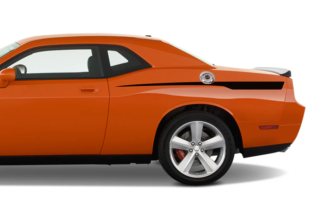 Back Side Spears Stripes Graphics Vinyl Decal Compatible with Dodge Challenger