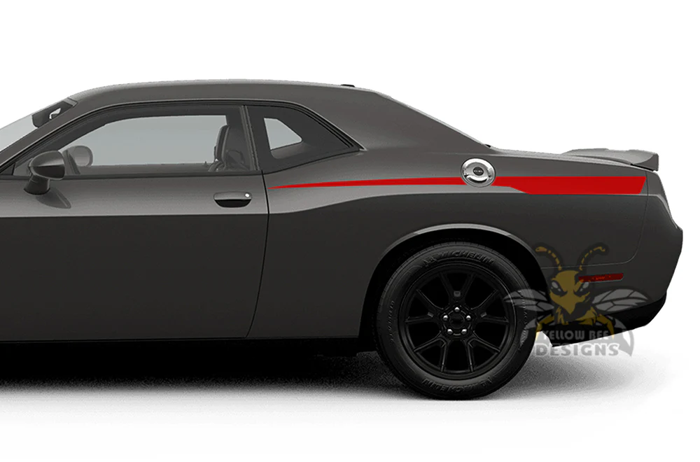 Back Side Spears Stripes Graphics Vinyl Decal Compatible with Dodge Challenger - Image 2