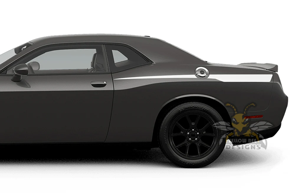 Back Side Spears Stripes Graphics Vinyl Decal Compatible with Dodge Challenger - Image 3