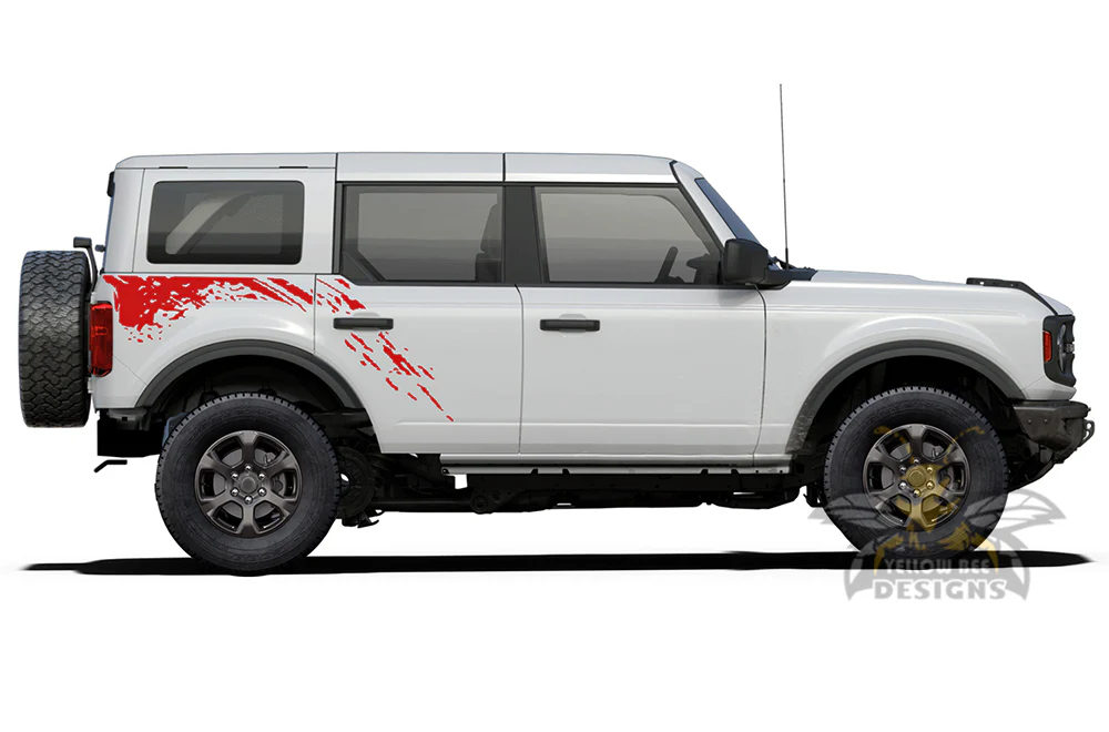 Back Side Splash Graphics Vinyl Decals Compatible with Ford Bronco - Image 2