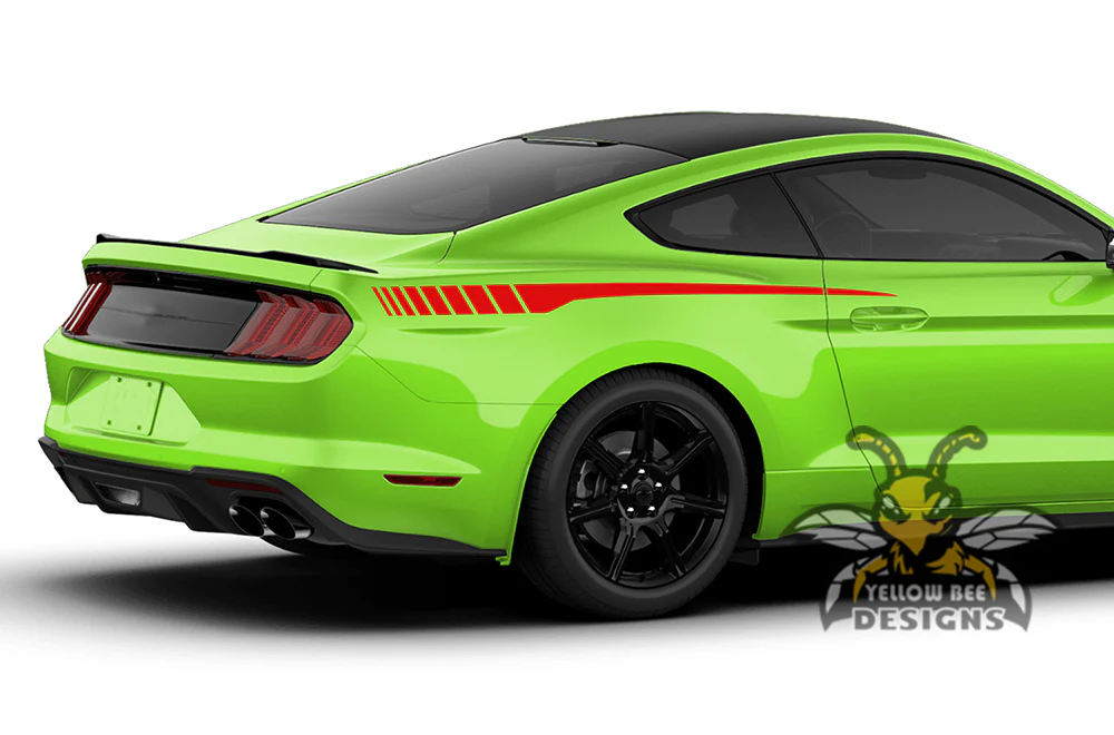 Back Side Stripes Graphics Vinyl Decals Compatible with Ford Mustang - Image 2