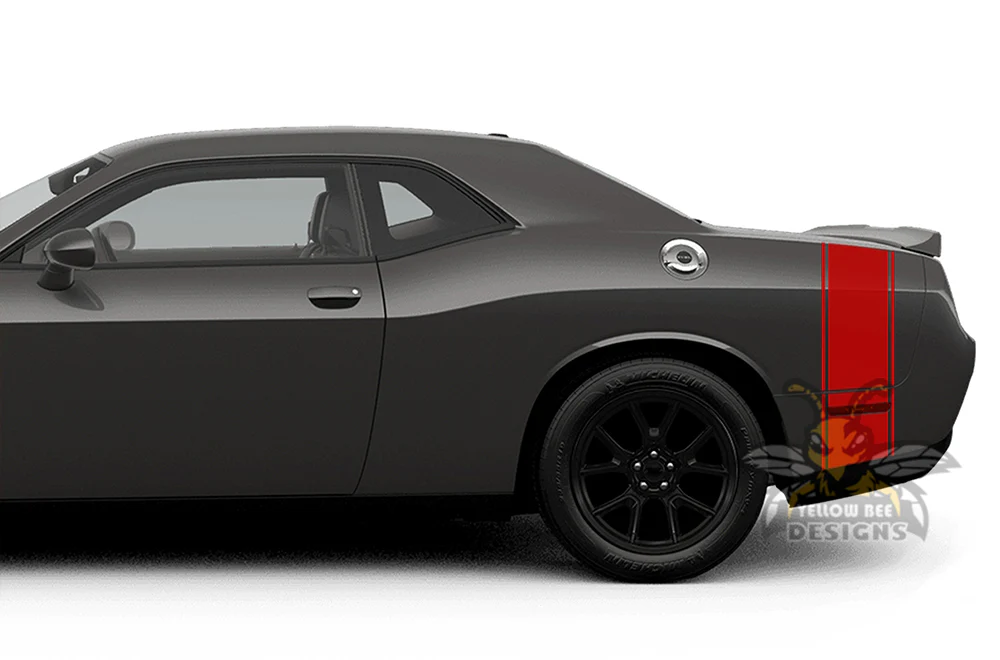 Back Up Side Stripes Graphics Vinyl Decal Compatible with Dodge Challenger - Image 3