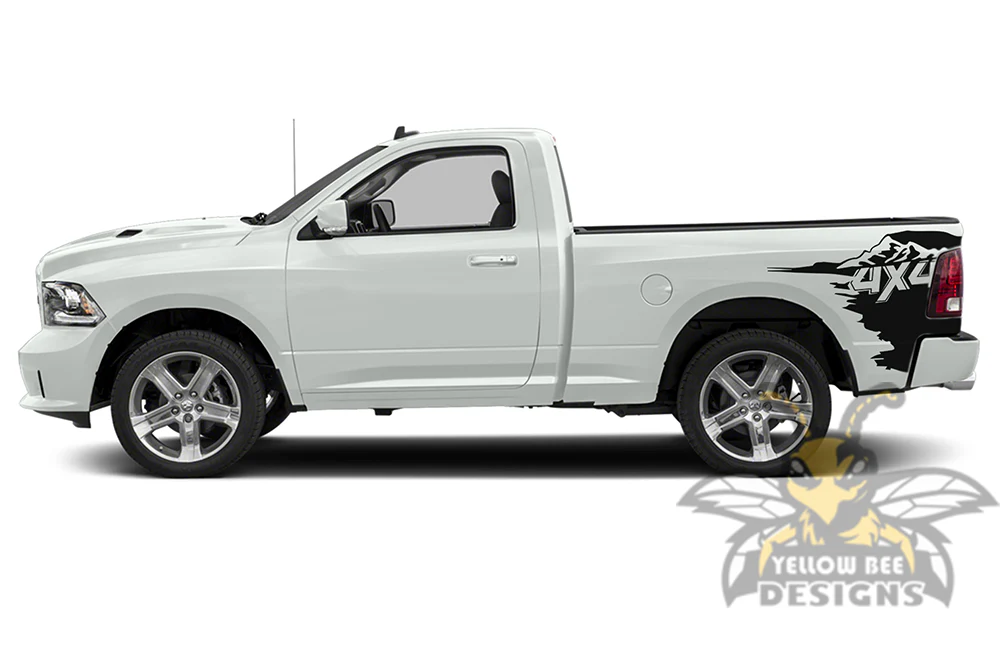 Bed 4x4 Graphics Vinyl Decals Compatible with Dodge Ram Regular Cab 1500 - Image 2