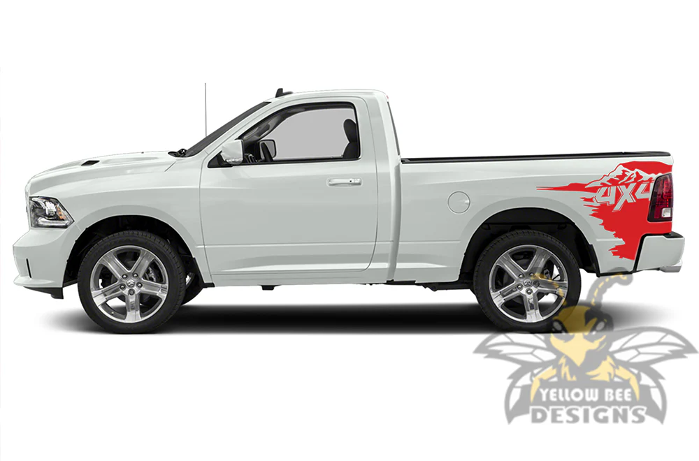 Bed 4x4 Graphics Vinyl Decals Compatible with Dodge Ram Regular Cab 1500 - Image 3