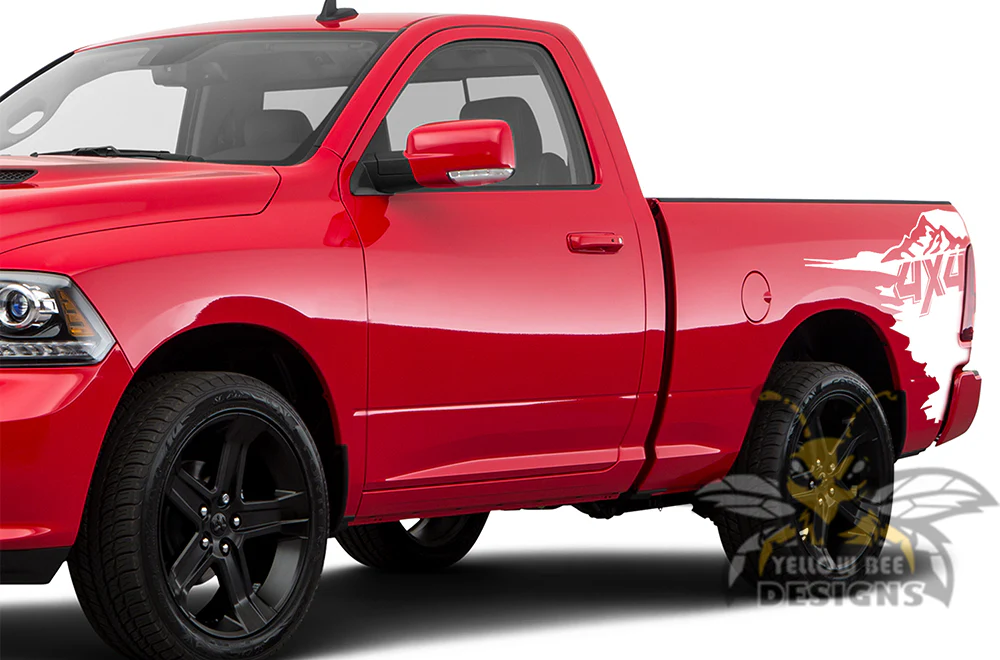 Bed 4x4 Graphics Vinyl Decals Compatible with Dodge Ram Regular Cab 1500 - Image 4