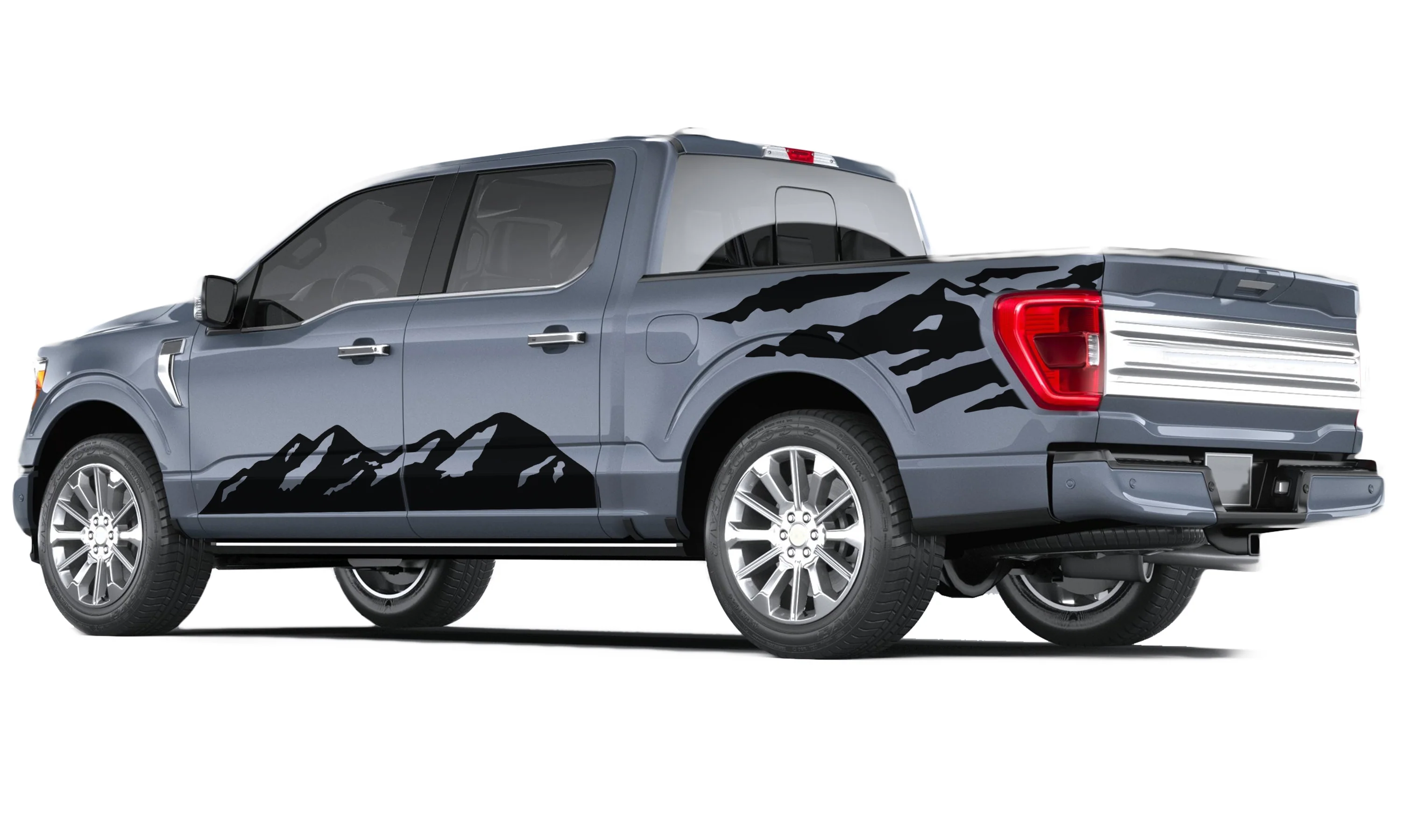 Bed and Doors Mountains Graphics Vinyl Decals Compatible with Ford F150