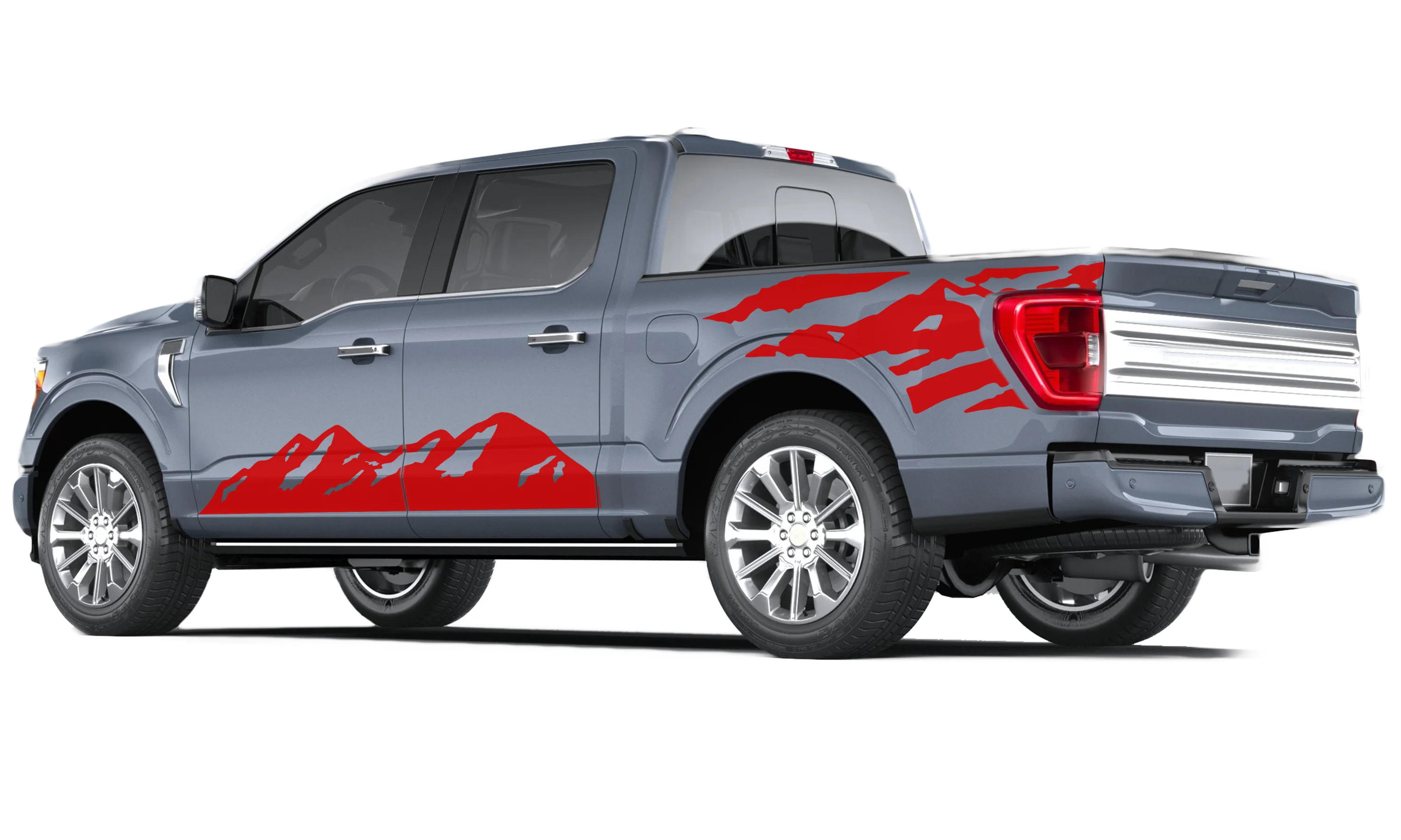 Bed and Doors Mountains Graphics Vinyl Decals Compatible with Ford F150 - Image 2