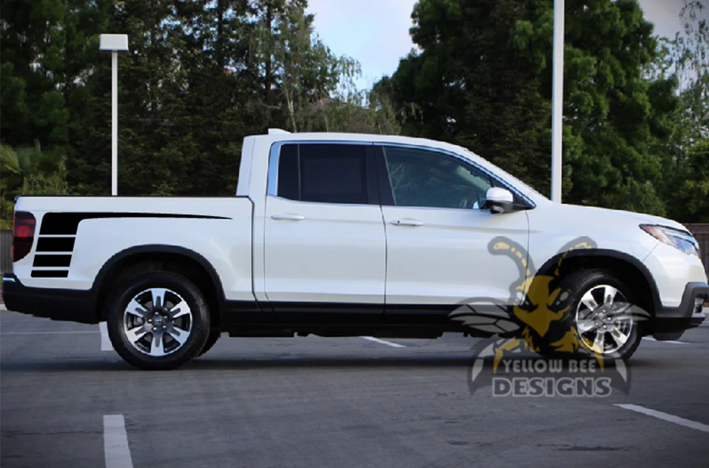 Bed Hockey Side Stripes Graphics Vinyl Decals Compatible with Honda Ridgeline - Image 2